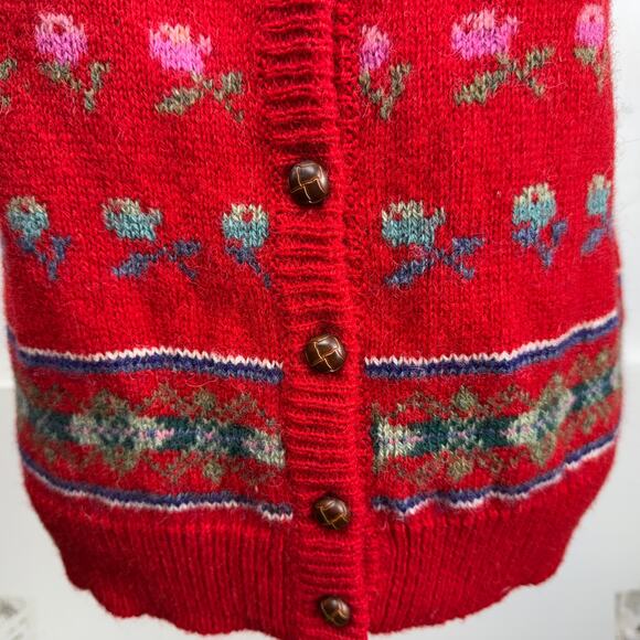 Deans of Scotland Vintage‎ 100% Shetland Wool Red Argyle Sweater Vest Size M - Picture 6 of 6